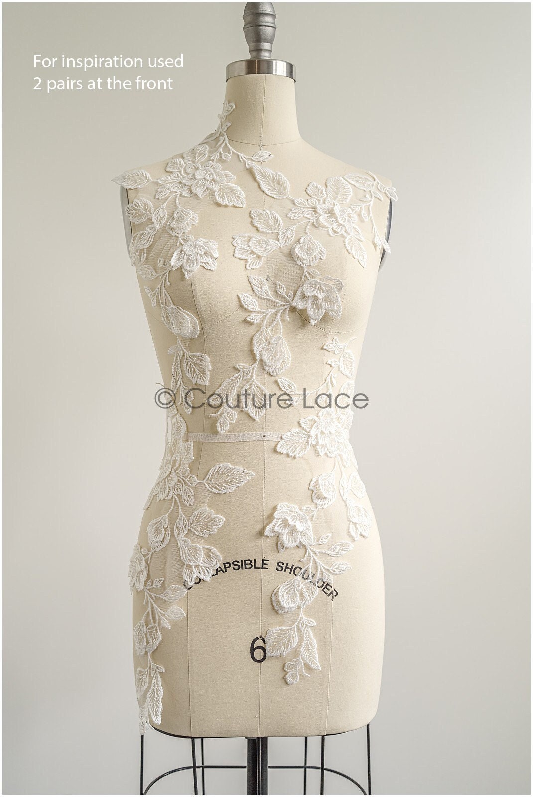 romantischer Blumen-Spitzenaufnäher/ Baumwollblumen Applikation/ Hochzeitskleid Spitzenapplikation/ Brautblumen Applikation// A22-270