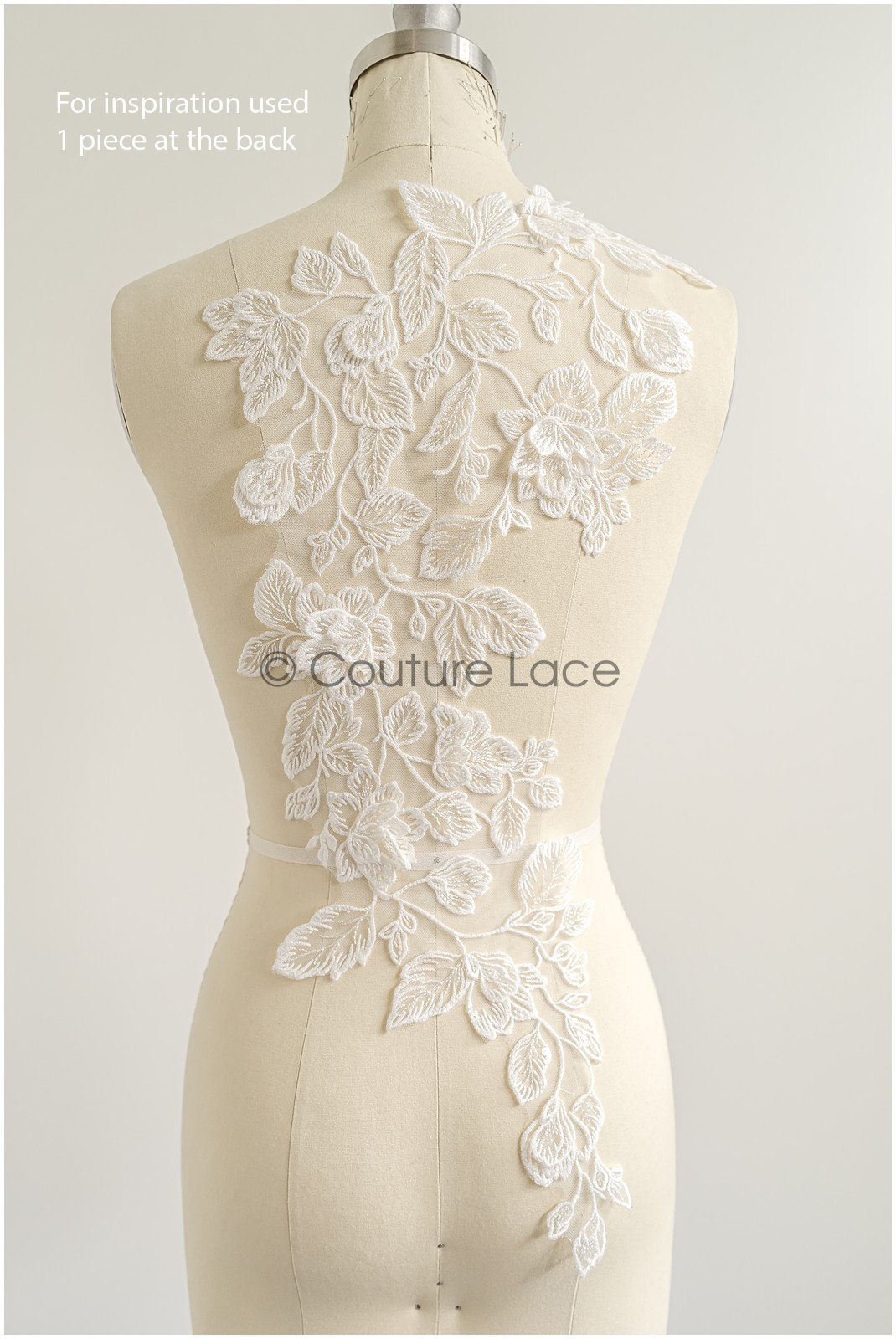 romantischer Blumen-Spitzenaufnäher/ Baumwollblumen Applikation/ Hochzeitskleid Spitzenapplikation/ Brautblumen Applikation// A22-272