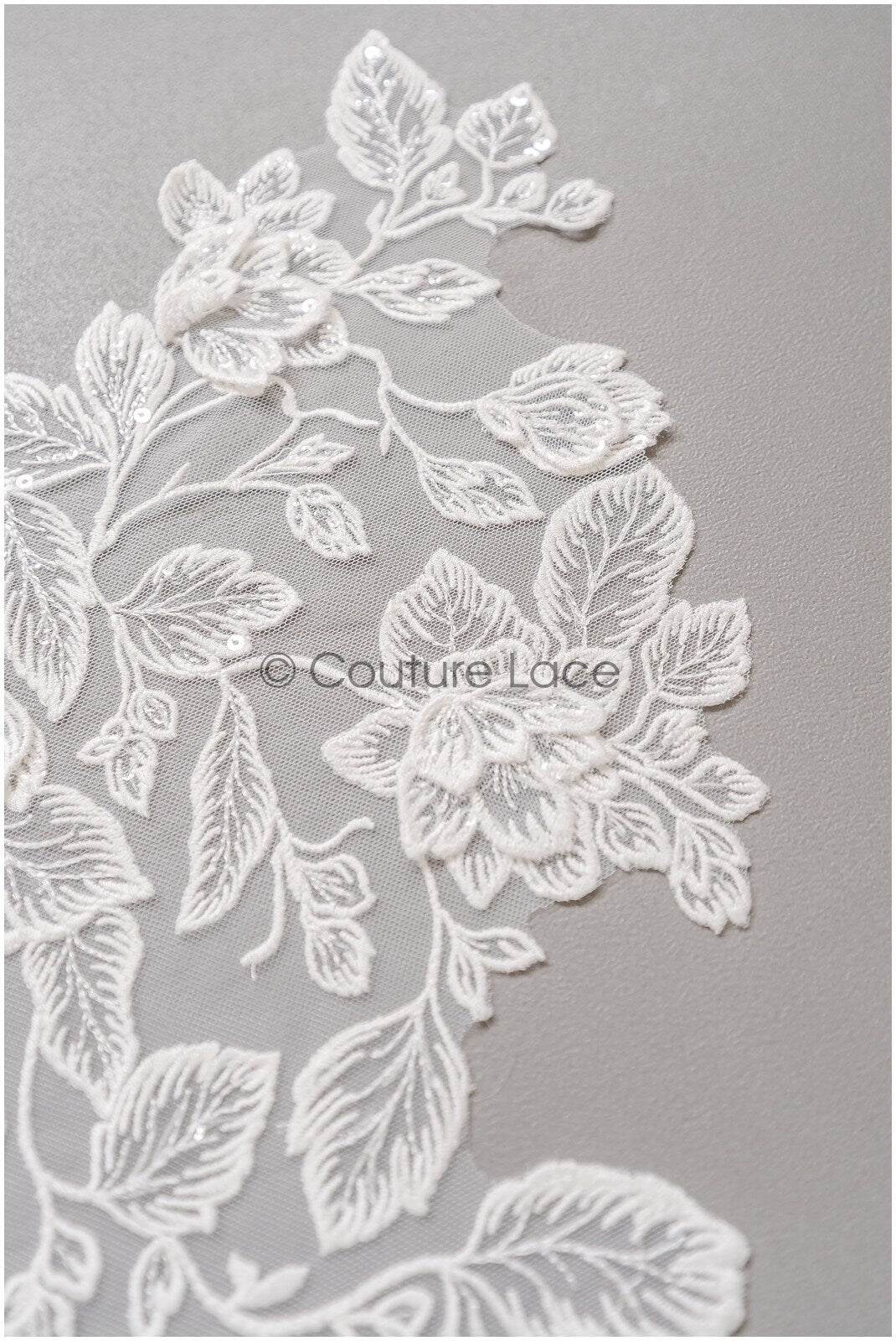 romantischer Blumen-Spitzenaufnäher/ Baumwollblumen Applikation/ Hochzeitskleid Spitzenapplikation/ Brautblumen Applikation// A22-272