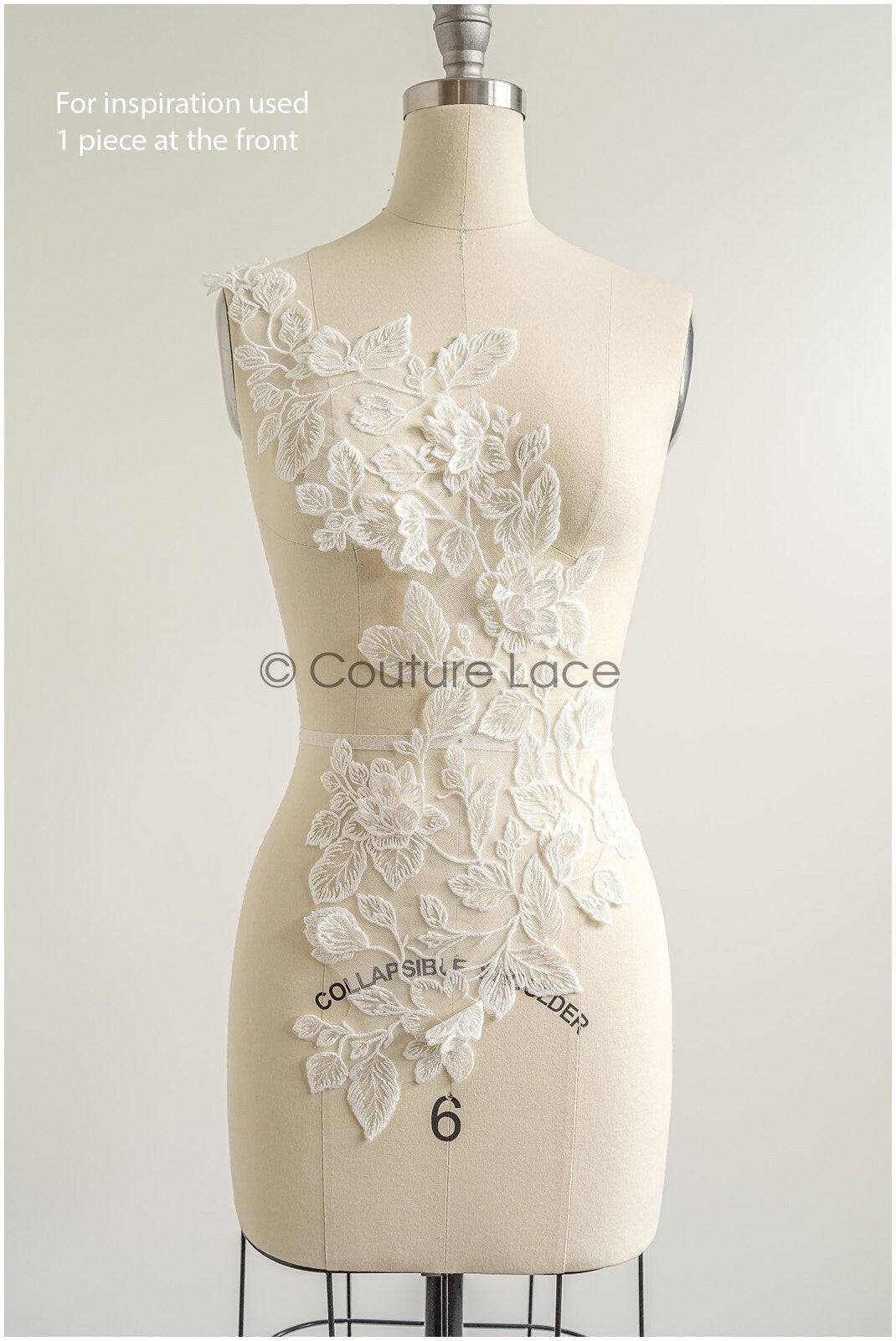 romantischer Blumen-Spitzenaufnäher/ Baumwollblumen Applikation/ Hochzeitskleid Spitzenapplikation/ Brautblumen Applikation// A22-272