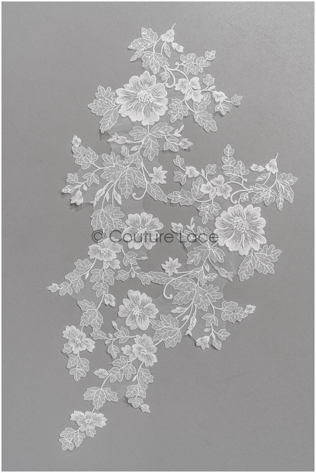 romantischer Blumen-Spitzenaufnäher/ Baumwollblumen Applikation/ Hochzeitskleid Spitzenapplikation/ Brautblumen Applikation// A22-278