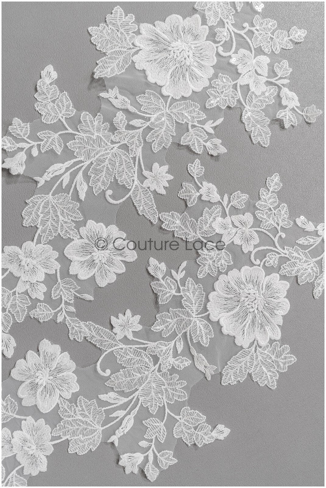 romantischer Blumen-Spitzenaufnäher/ Baumwollblumen Applikation/ Hochzeitskleid Spitzenapplikation/ Brautblumen Applikation// A22-278
