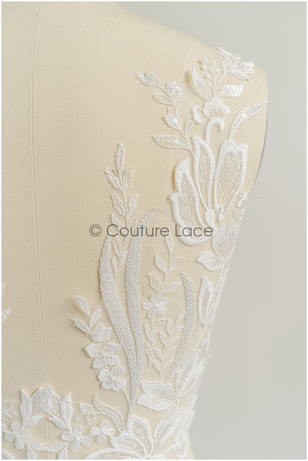 romantischer Blumen-Spitzenaufnäher / Baumwollblumen Applikation / Hochzeitskleid Spitzenapplikation / Brautblumen Applikation// A22-279