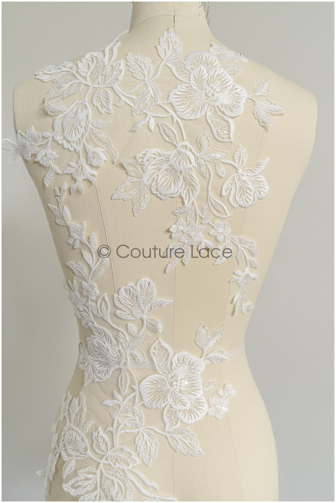 romantischer Magnolien Spitzenaufnäher / Baumwollblume Applikation / Hochzeitskleid Spitzenapplikation / Braut Magnolien Applikation// A22-280