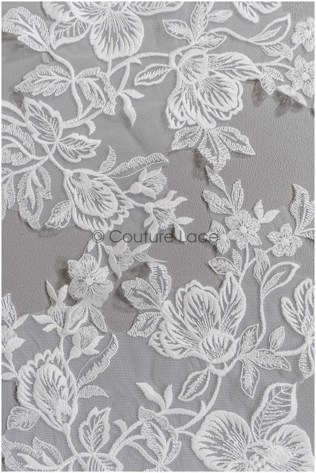romantischer Magnolien Spitzenaufnäher / Baumwollblume Applikation / Hochzeitskleid Spitzenapplikation / Braut Magnolien Applikation// A22-280