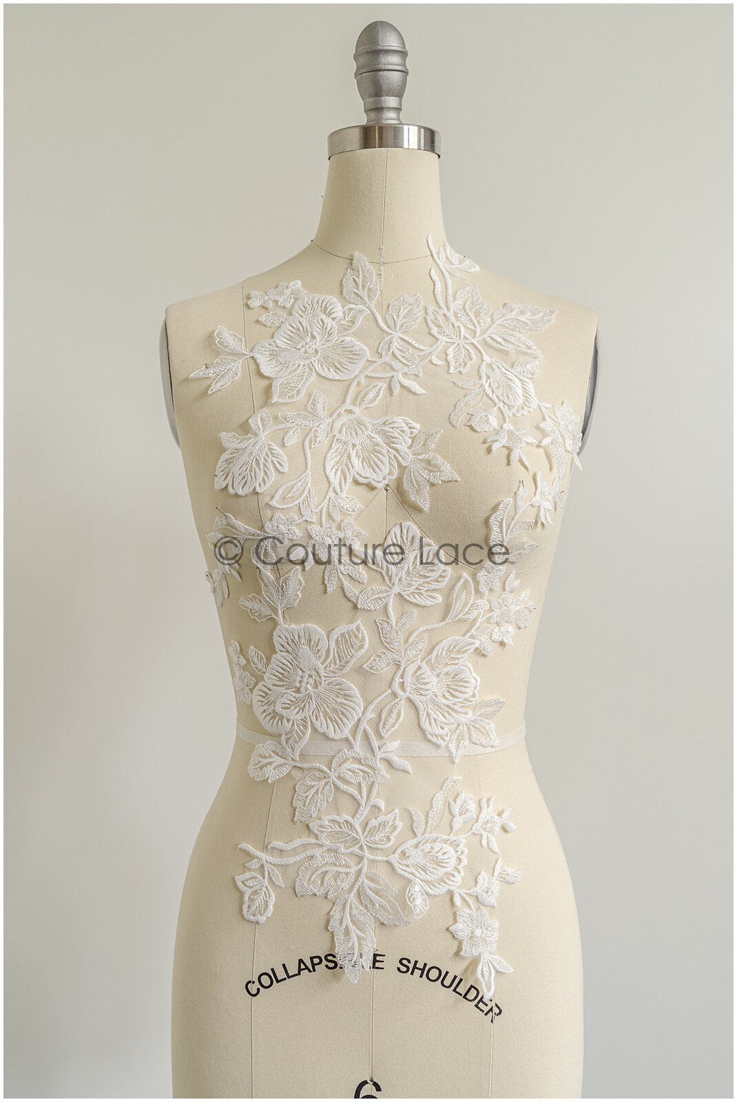 romantischer Magnolien Spitzenaufnäher / Baumwollblume Applikation / Hochzeitskleid Spitzenapplikation / Braut Magnolien Applikation// A22-280