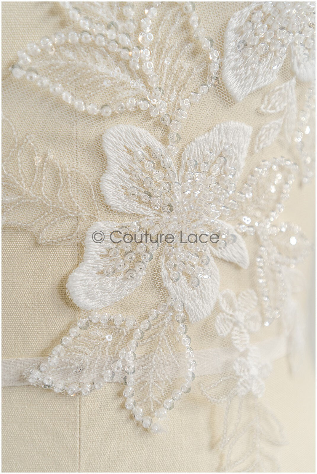 romantischer Blumen-Spitzenaufnäher / Baumwollblumen Applikation / Hochzeitskleid Spitzenapplikation / Brautblumen Applikation// A22-283