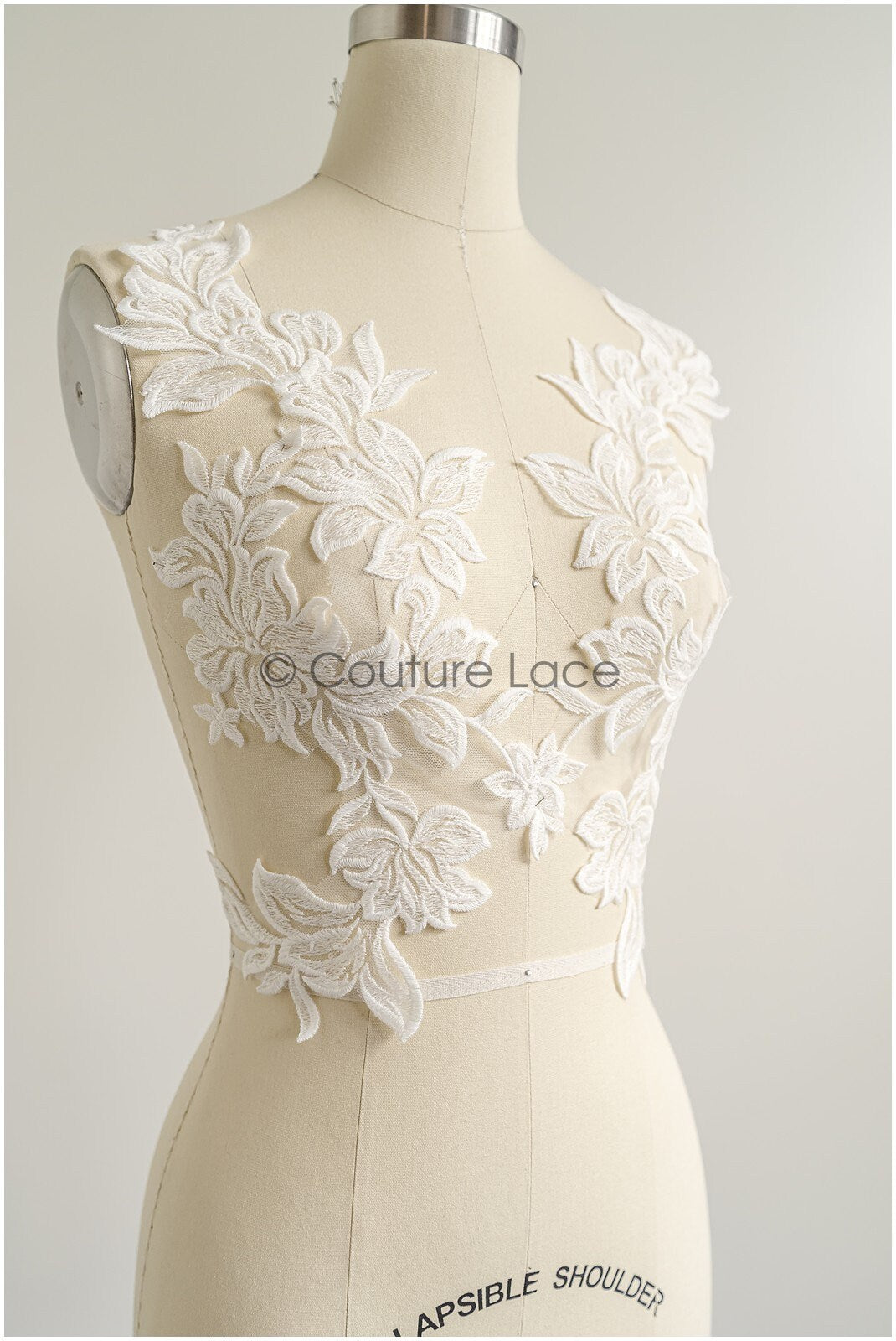 romantischer Magnolien Spitzenaufnäher / Baumwollblume Applikation / Hochzeitskleid Spitzenapplikation / Braut Magnolien Applikation// A22-271