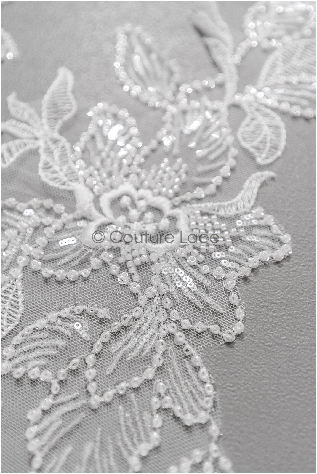 romantischer Perlen Spitzen Patch/ Rayon Blumen Applikation/ Hochzeitskleid SpitzenApplikation/ BrautBlume Applikation// A22-274
