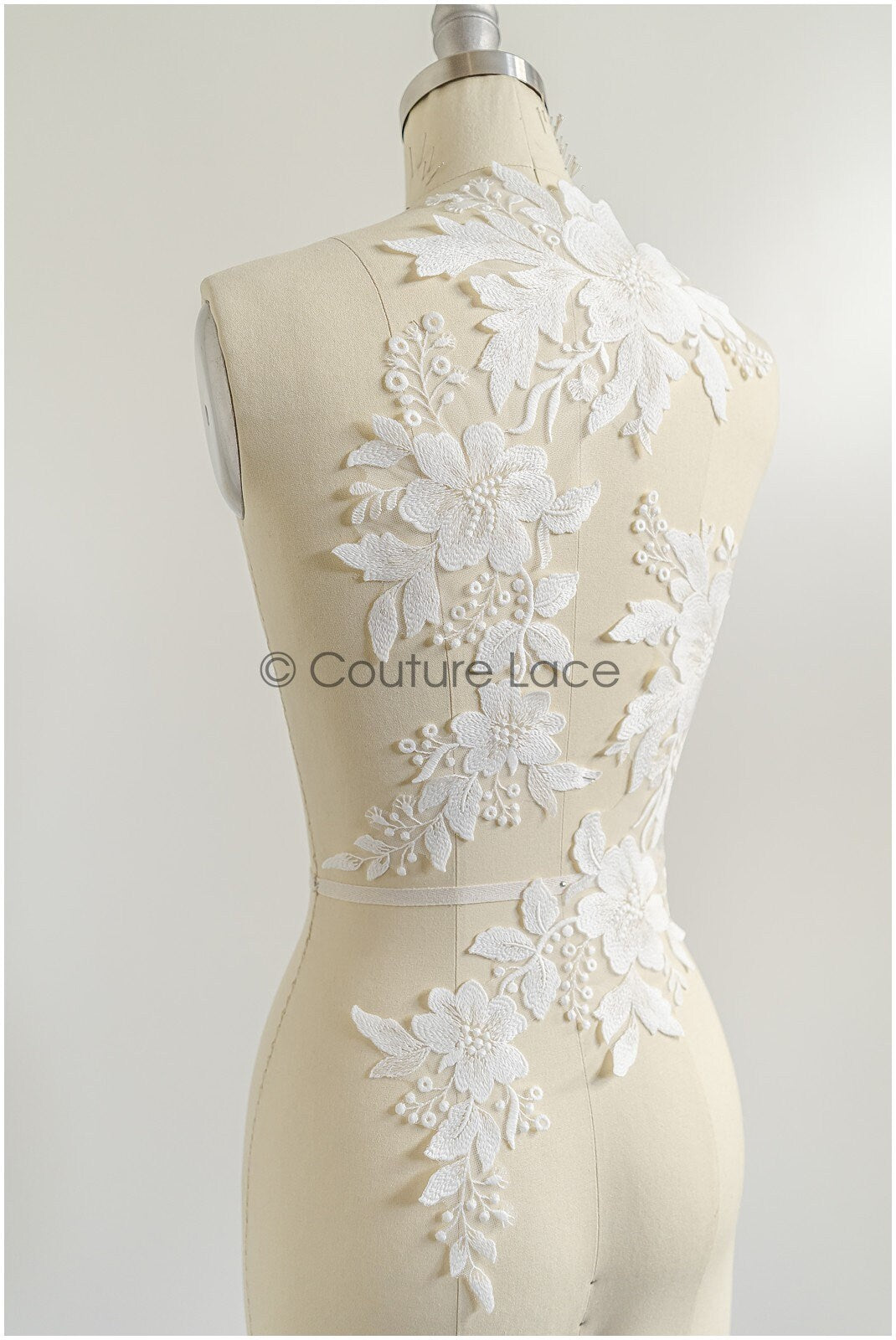 romantischer Wildblumen Spitzen Aufnäher / Wildblumen Applikation / Hochzeitskleid Spitzenapplikation / Braut Wildblumen Applikationen// A22-282