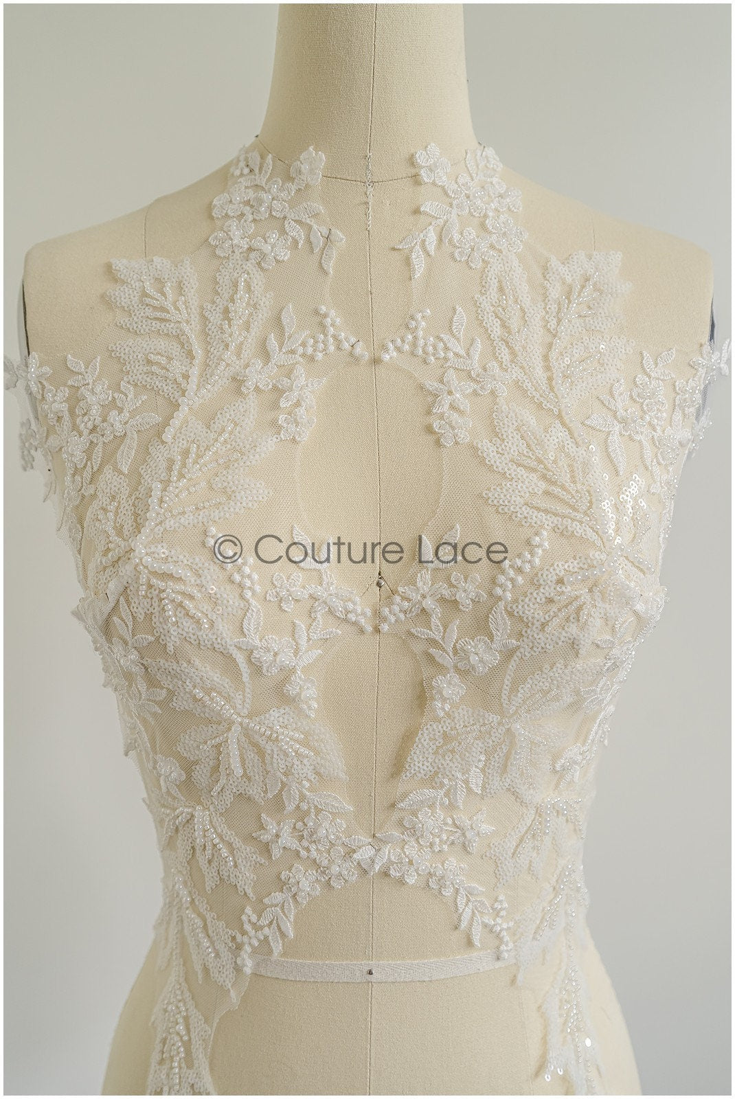 romantischer Blumen-Spitzenaufnäher / Baumwollblumen Applikation / Hochzeitskleid Spitzenapplikation / Brautblumen Applikation// A22-259