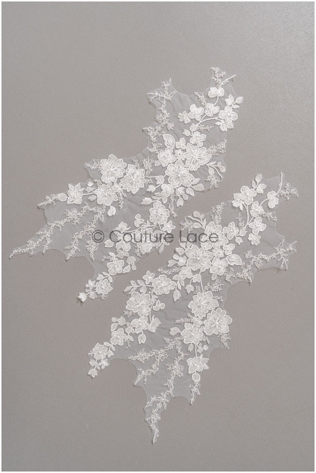 romantischer Blumen-Spitzenaufnäher/ Baumwollblumen Applikation/ Hochzeitskleid Spitzenapplikation/ Brautblumen Applikation// A22-260