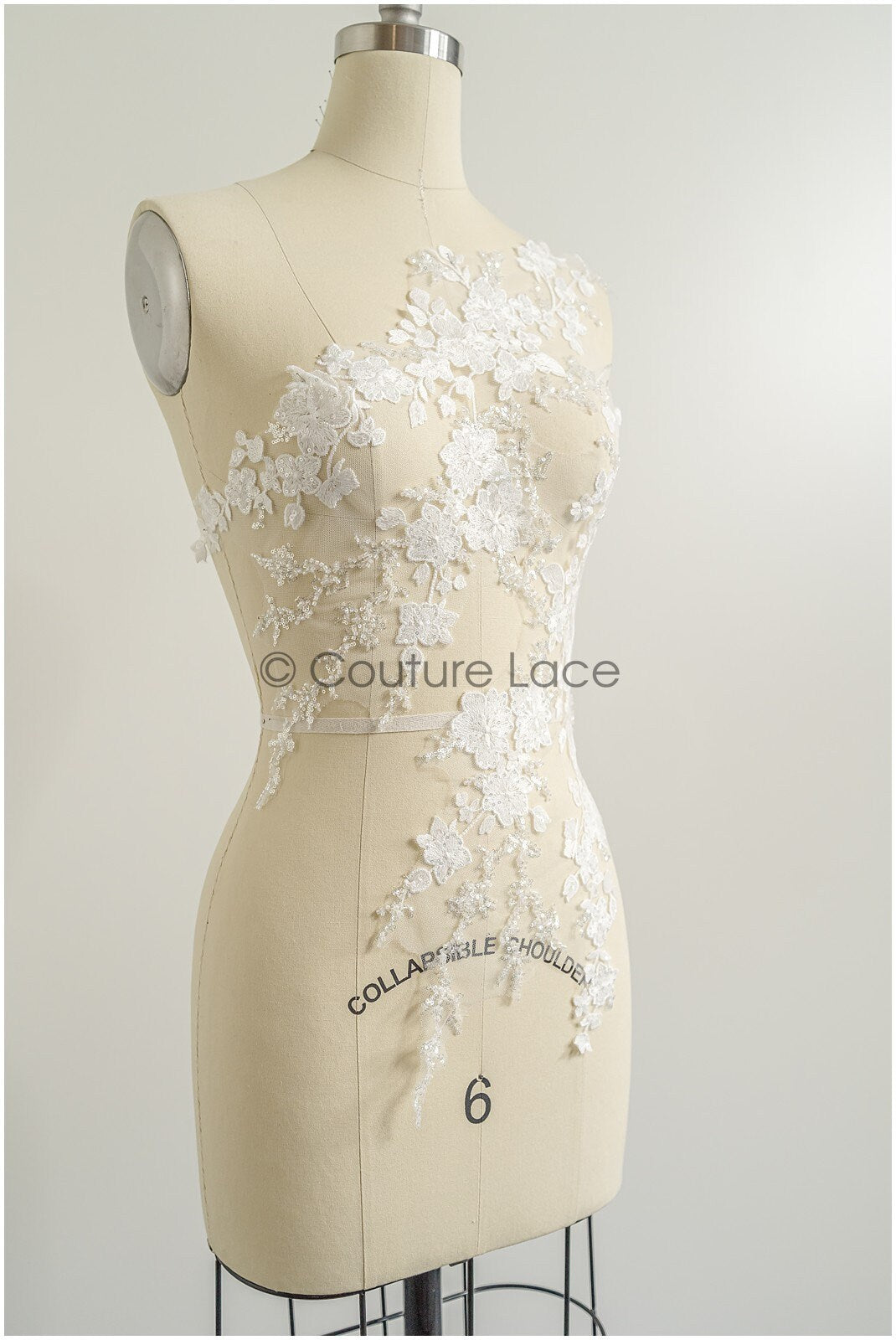 romantischer Blumen-Spitzenaufnäher/ Baumwollblumen Applikation/ Hochzeitskleid Spitzenapplikation/ Brautblumen Applikation// A22-260