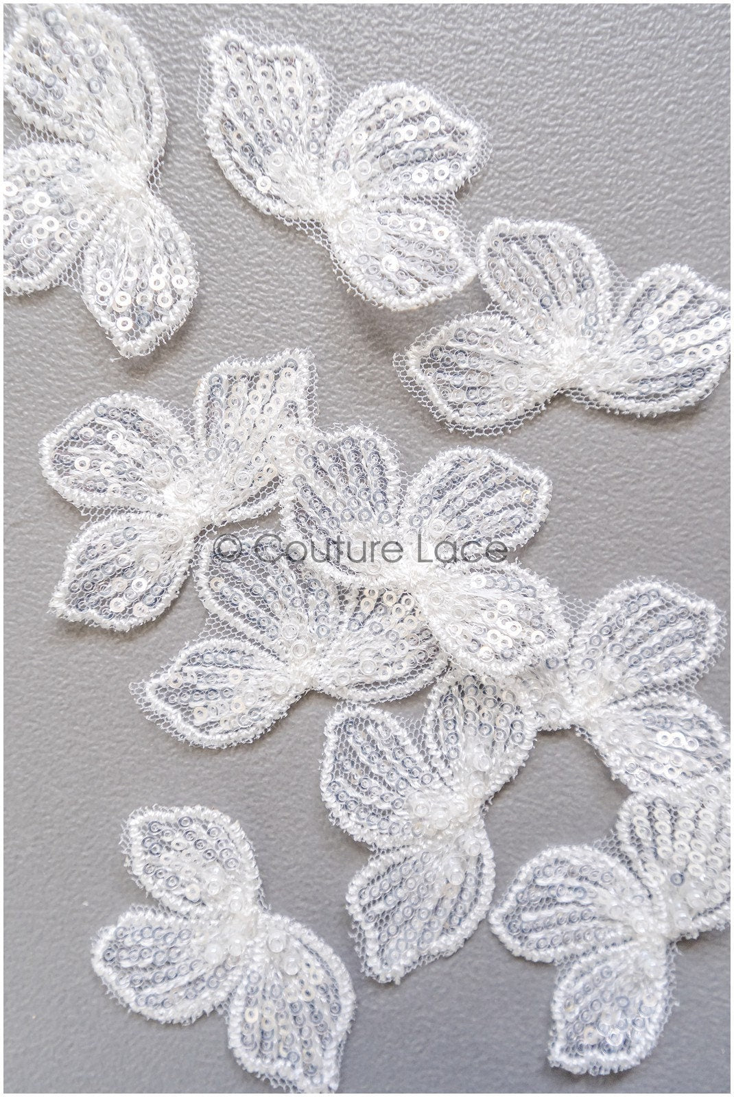 10pcs. Lace flowers for sewing/ 3D flower lace applique/ wedding dress lace applique/ bridal lace// A22-254