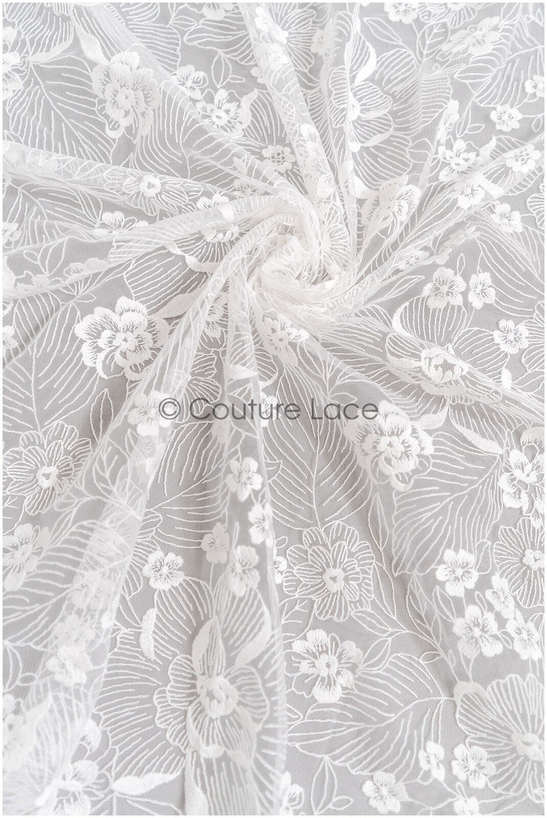 Romantischer Braut Spitzenstoff Off-White/ floraler Couture Spitzenstoff/ Braut bestickte Spitze// L22-010