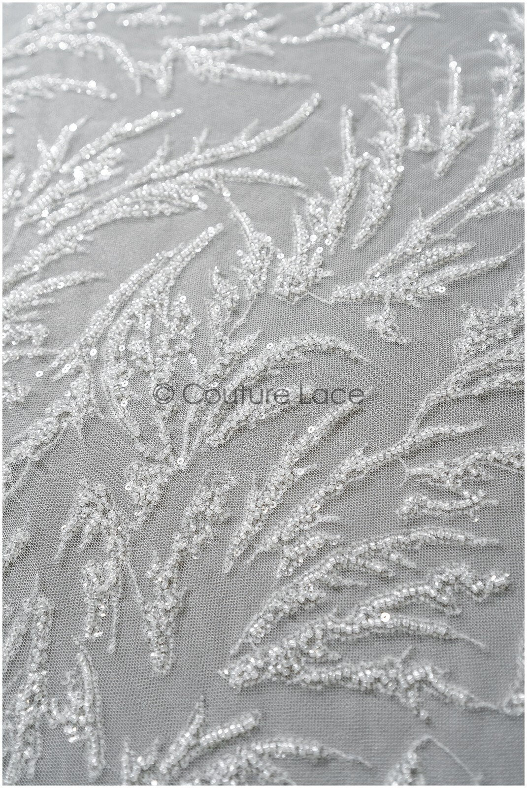 Perlen Braut Spitzenstoff Off-White/ Perlen Spitze Stoff/ Couture Spitzenstoff/ Brautspitze// L22-447
