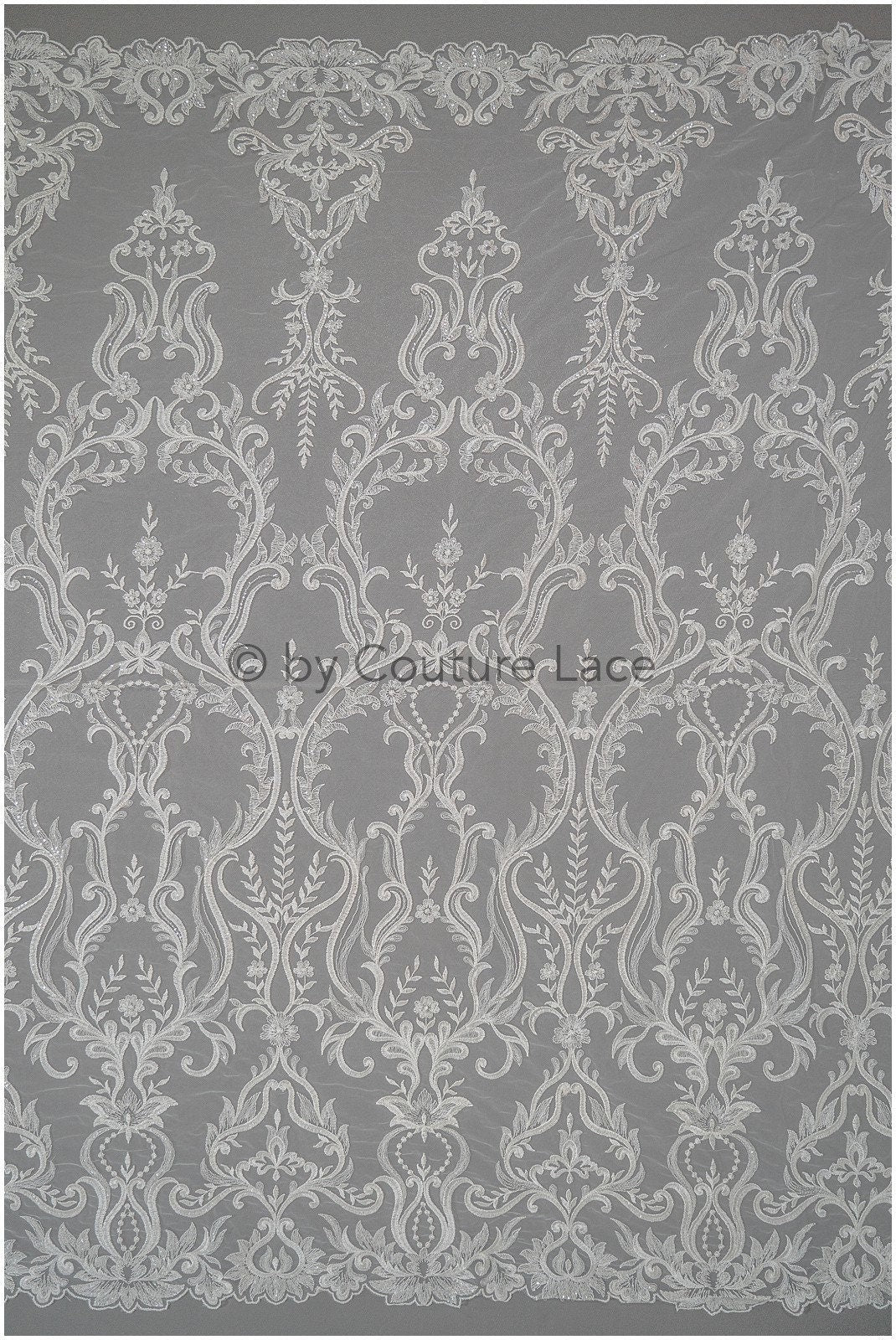 Boho bridal lace fabric with leaf pattern, wedding lace fabric, boho wedding dress, bridal lace fabric, vintage wedding dress lace// L20-378