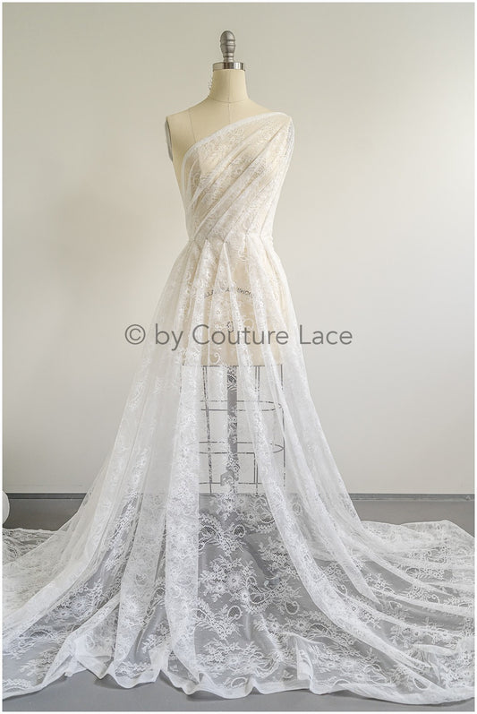 Français dentelle florale/dentelle bruissante de mariée/dentelle de voile Français/dentelle Chanitilly de mariée/tissu de dentelle édouardienne//L22-519