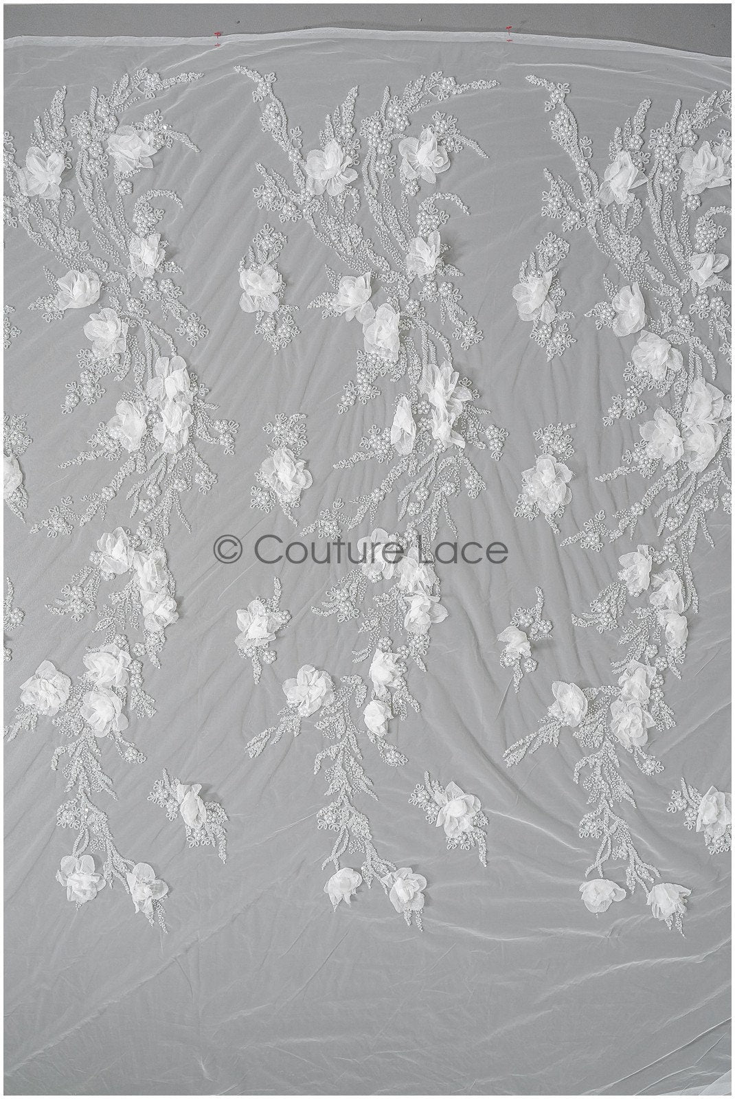 Perlen Braut Spitzenstoff Off-Whtie/ schwere Perlenspitze/ Couture Spitzenstoff/ Couture Brautspitze Stoff// L22-477