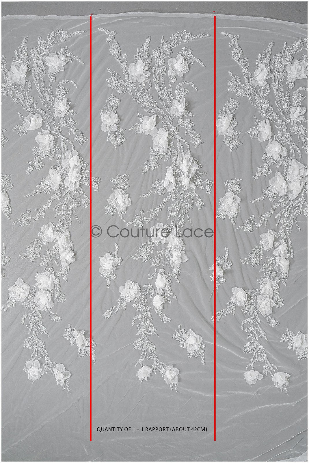 Perlen Braut Spitzenstoff Off-Whtie/ schwere Perlenspitze/ Couture Spitzenstoff/ Couture Brautspitze Stoff// L22-477