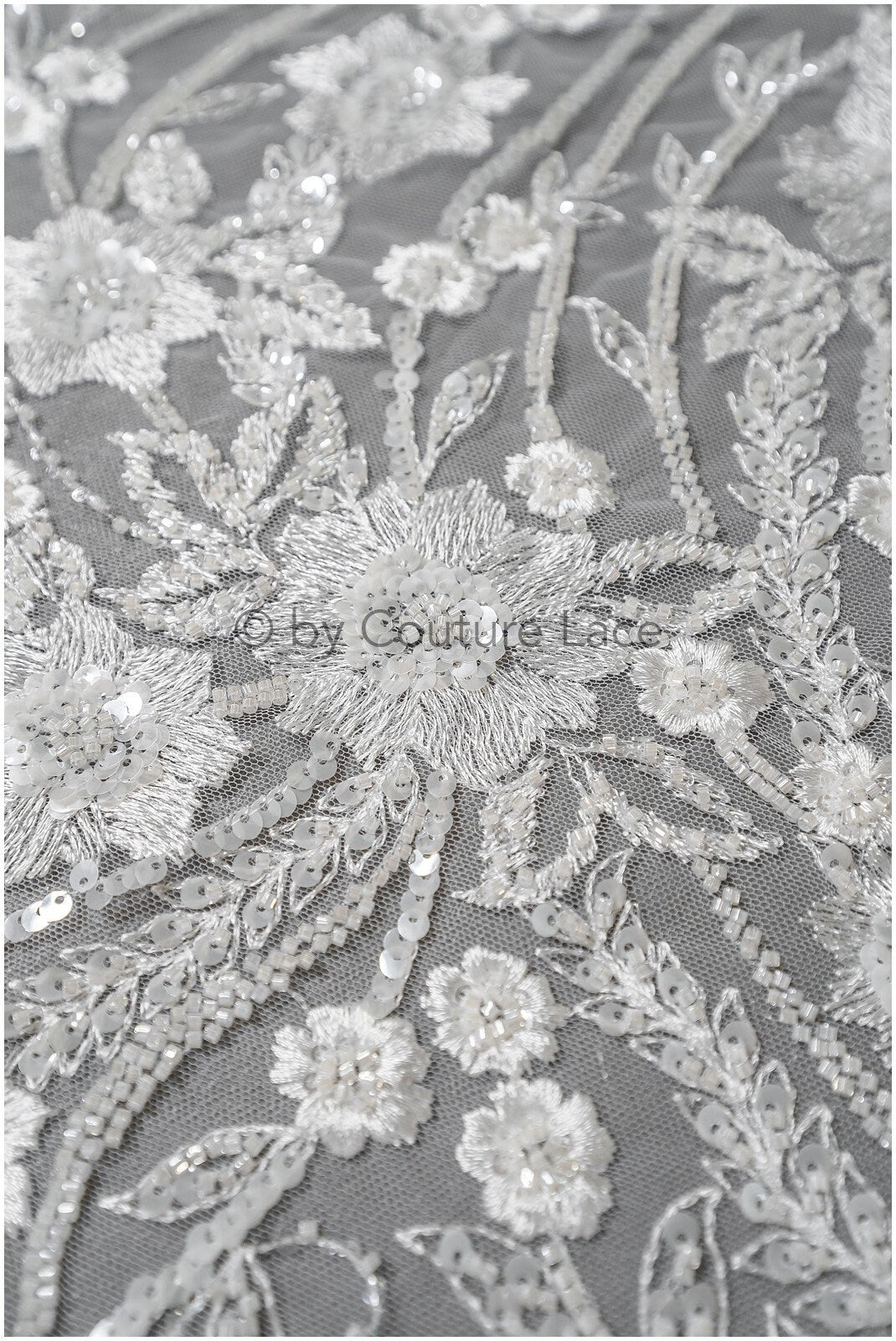 Glitzerperlen Spitzenstoff mit Blumenmuster/ Couture Spitzenstoff mit Perlen/ Braut Couture Spitzenstoff/ Perlenspitze// L22-512