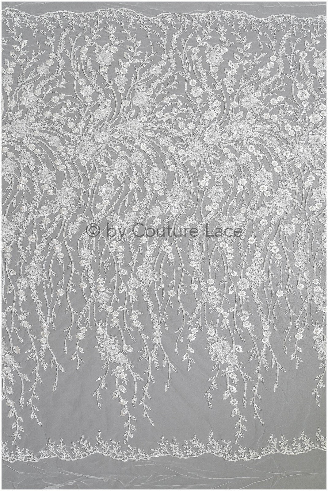 Glitzerperlen Spitzenstoff mit Blumenmuster/ Couture Spitzenstoff mit Perlen/ Braut Couture Spitzenstoff/ Perlenspitze// L22-512