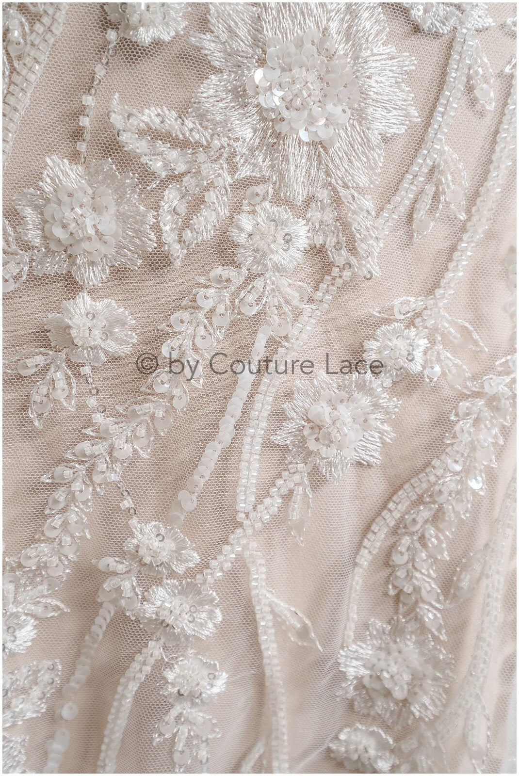 Glitzerperlen Spitzenstoff mit Blumenmuster/ Couture Spitzenstoff mit Perlen/ Braut Couture Spitzenstoff/ Perlenspitze// L22-512