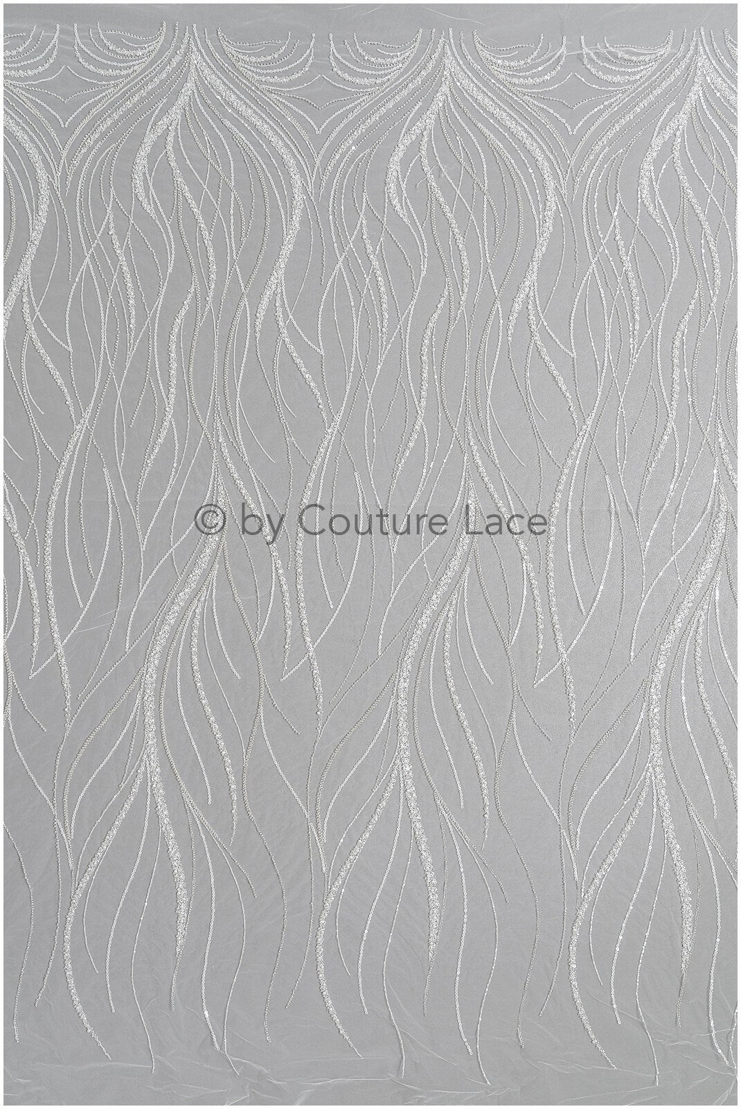 Glitter pearl lace fabric with lines/ Couture lace fabric with pearls/ Couture bridal lace fabric/ Pearl lace// L22-501