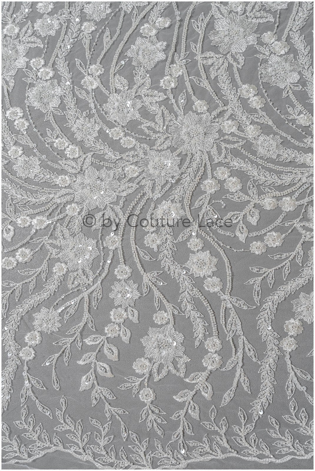 Glitzerperlen Spitzenstoff mit Blumenmuster/ Couture Spitzenstoff mit Perlen/ Braut Couture Spitzenstoff/ Perlenspitze// L22-512