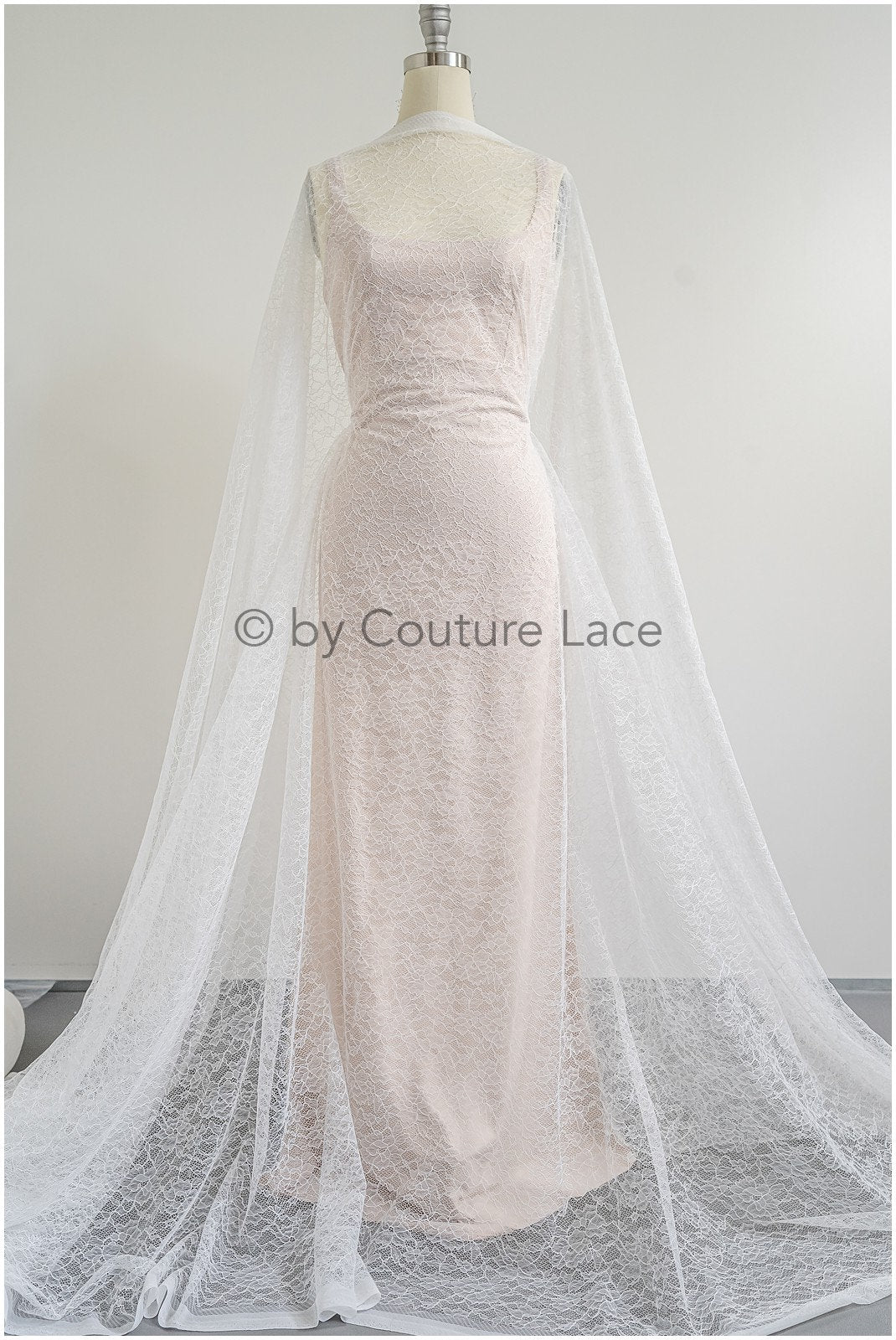 French floral lace/ bridal raschel lace/ French veil lace/ bridal chanitilly lace/ Edwardian lace fabric// L22-517