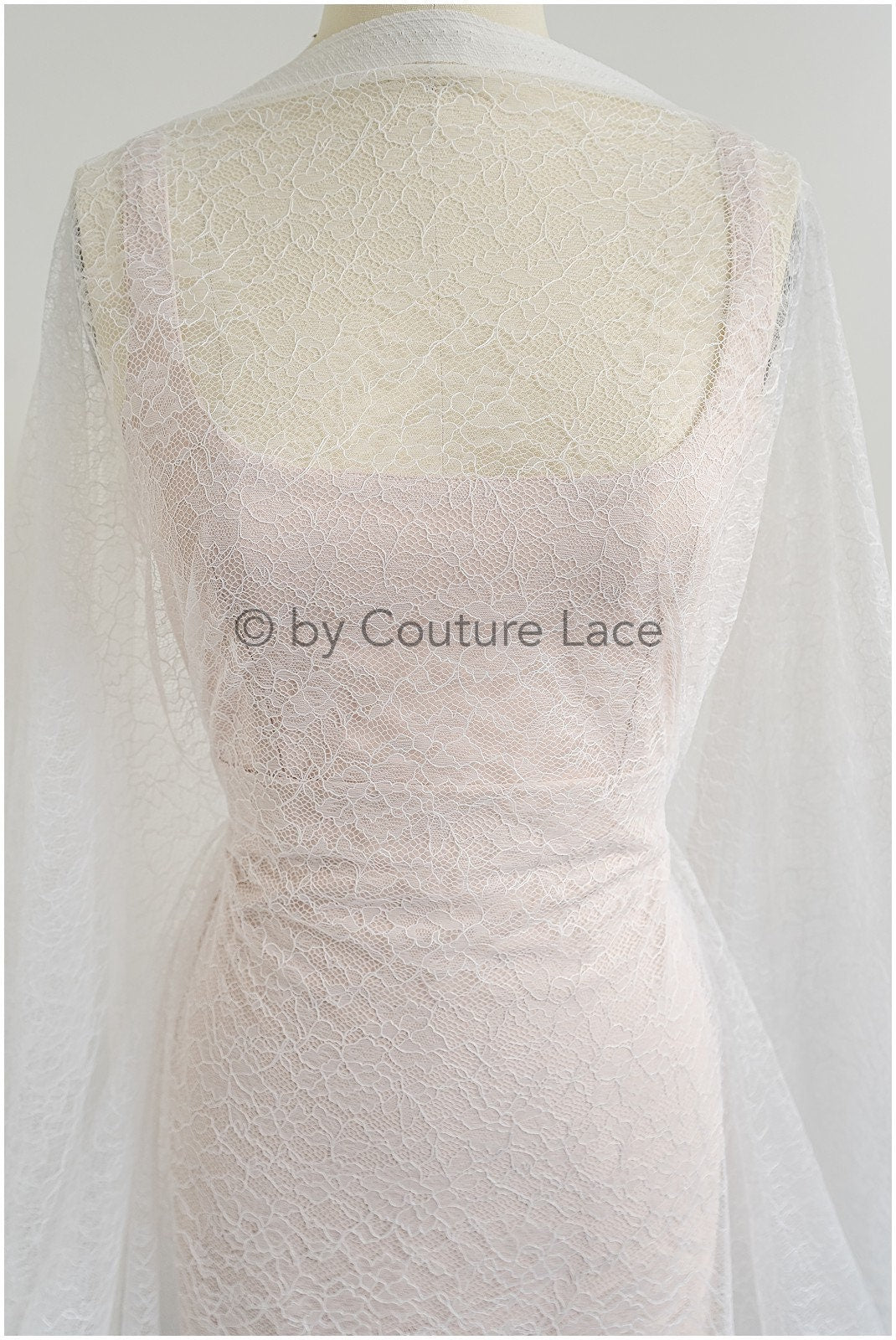 French floral lace/ bridal raschel lace/ French veil lace/ bridal chanitilly lace/ Edwardian lace fabric// L22-517