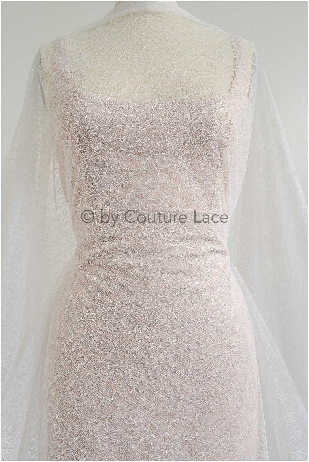 French floral lace/ bridal raschel lace/ French veil lace/ bridal chanitilly lace/ Edwardian lace fabric// L22-517