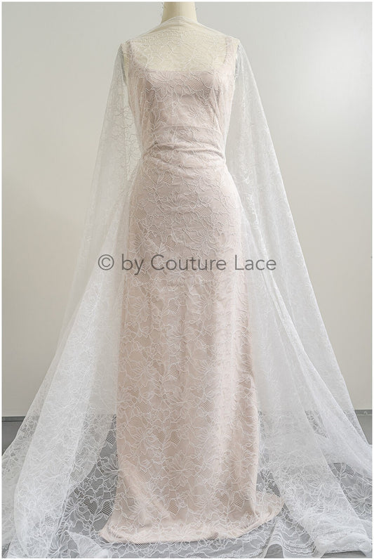 Français dentelle florale/dentelle bruissante de mariée/dentelle de voile Français/dentelle Chanitilly de mariée/tissu de dentelle édouardienne//L22-518