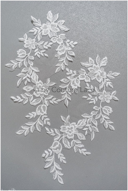 romantischer Blumen-Aufnäher/ Baumwollblumen Applikation/ Brautblumen Applikation/ Brautblumen Applikation// A22-293