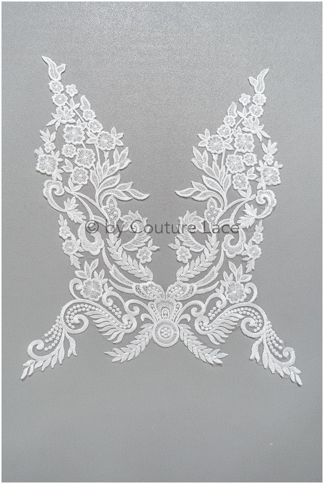 romantische Boho Blumen Spitze Aufnäher/ Baumwolle Blumen Applikation/ Brautkleid Spitzen Applikation// A22-316