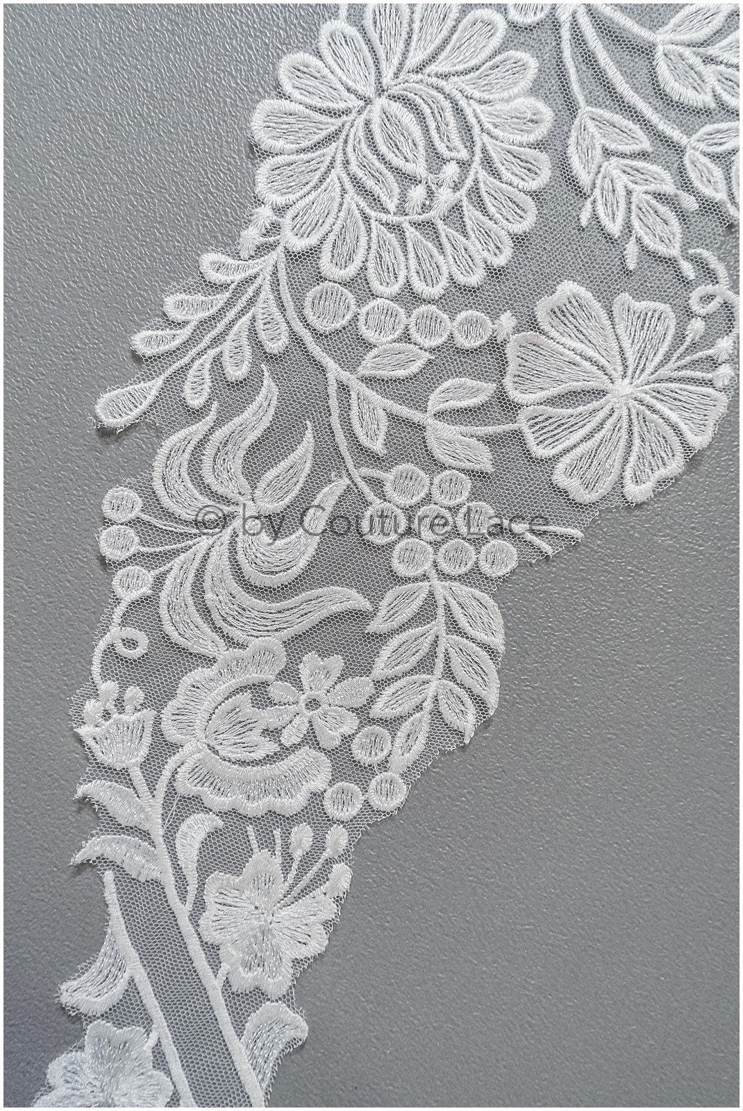 romantischer Boho Spitzengürtel/ Baumwolle Blumen Applikation/ Brautkleid Spitze Applikation// A22-313