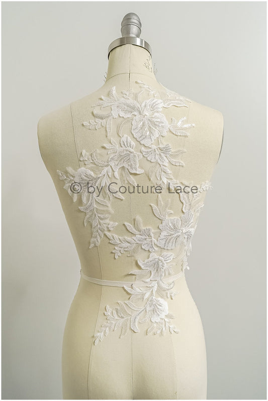 patch romantique en dentelle de fleurs sauvages/ applique de fleur de coton/ applique de fleur de mariée/ applique de fleur de mariée// A22-295