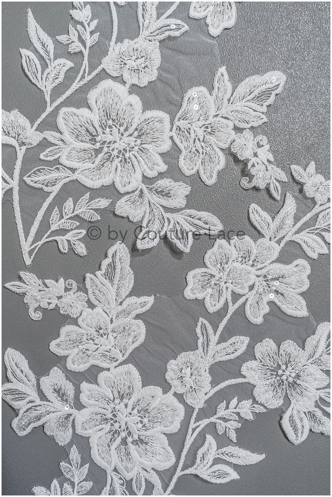 romantische Perlenblumen Spitze Aufnäher/ Baumwollblumen Applikation/ Brautkleid Spitzen Applikation// A22-300