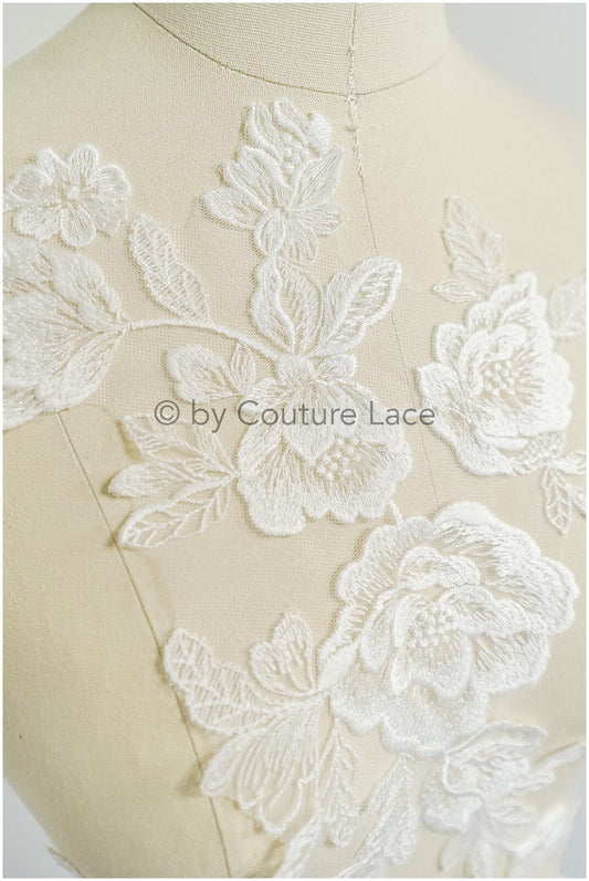 patch de fleur romantique/ applique de fleur de coton/ applique de fleur de mariée/ applique de fleur de mariée// A22-310