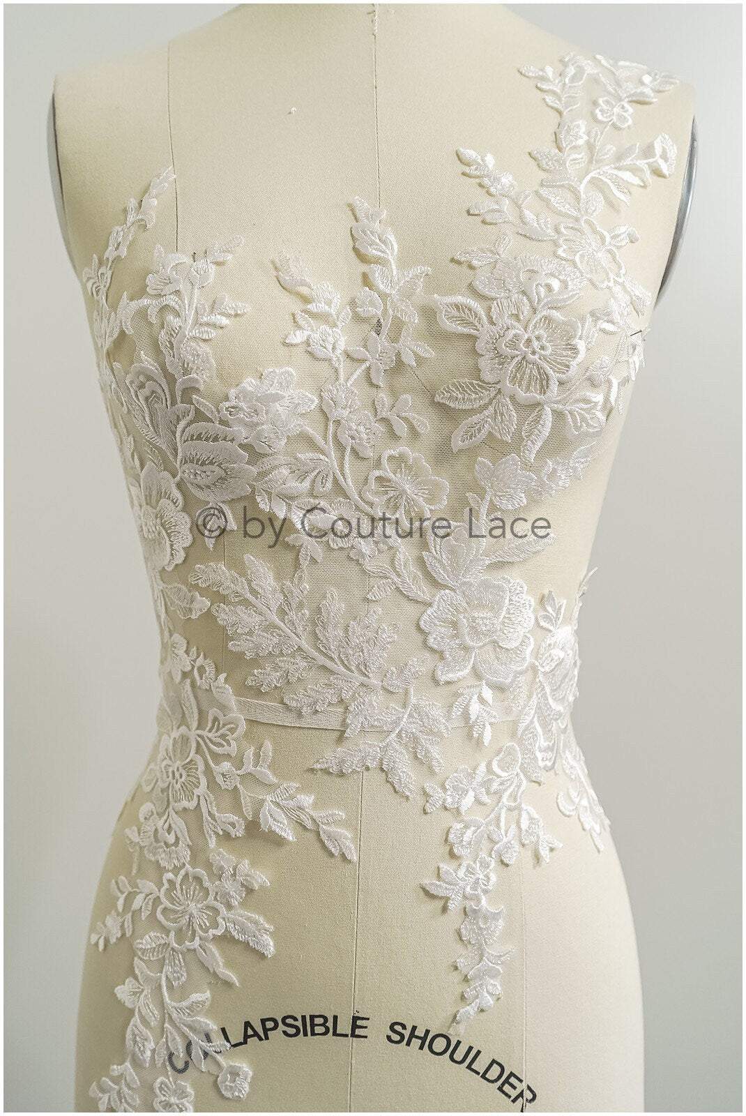 romantischer Blumen-Aufnäher/ Baumwollblumen Applikation/ Hochzeitskleid Spitze Applikation/ Brautblume Applikation// A22-286