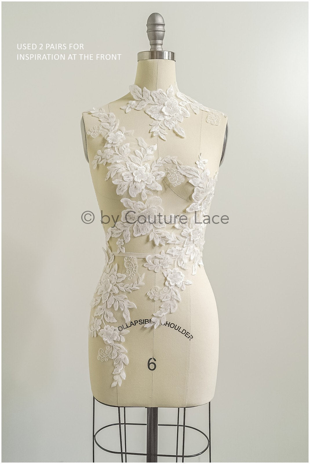romantischer 3D Blumen Spitzen Aufnäher/ Baumwollblume Applikation/ Brautkleid Spitze Applikation/ Brautblumen Applikation// A22-287