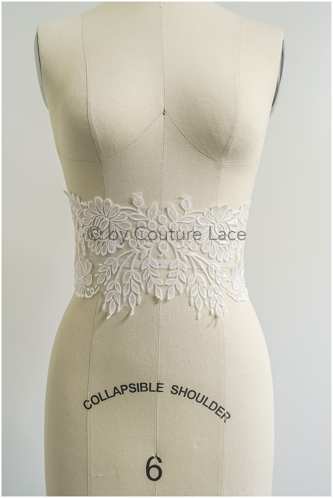 romantischer Boho Spitzengürtel/ Baumwolle Blumen Applikation/ Brautkleid Spitze Applikation// A22-313