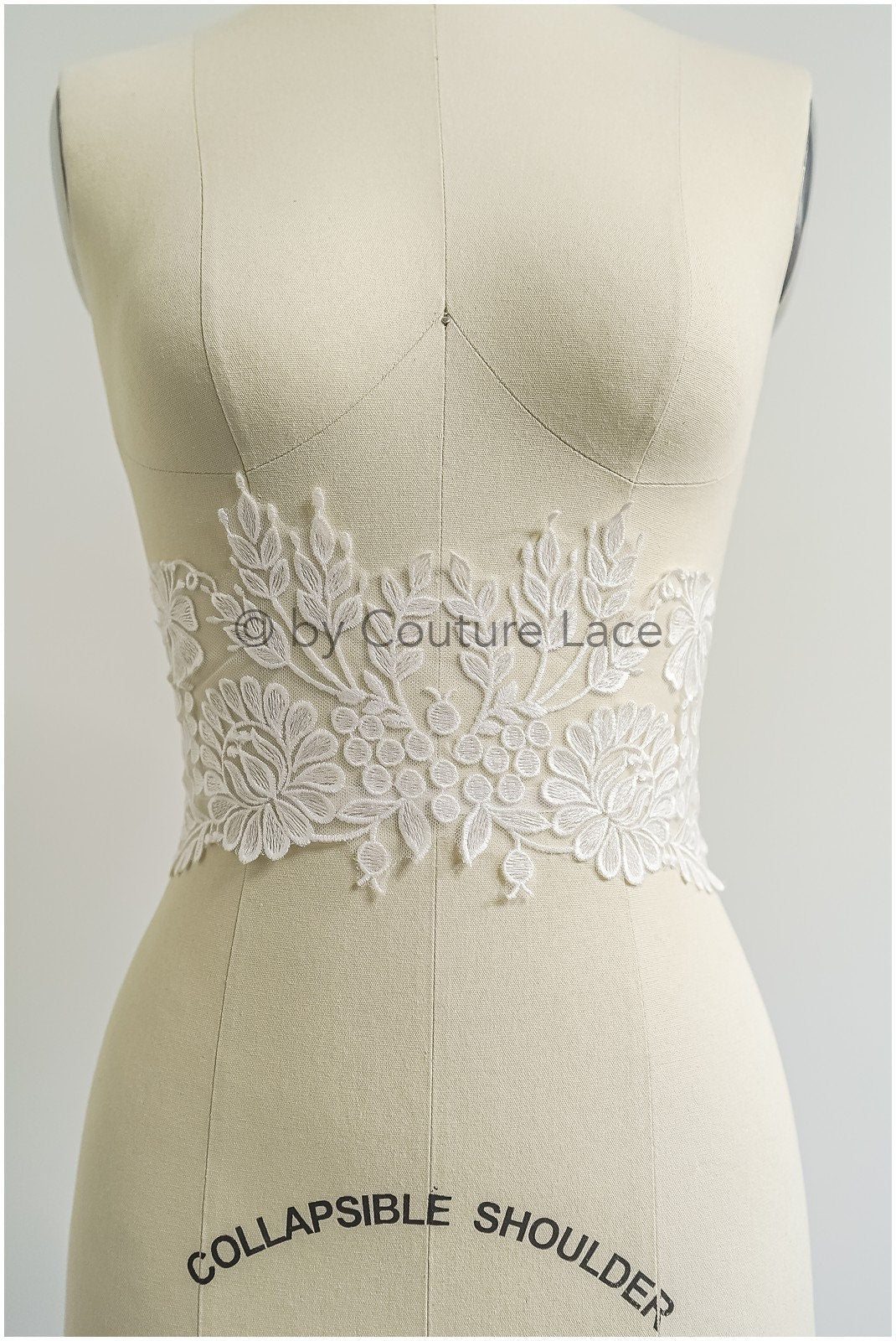 romantischer Boho Spitzengürtel/ Baumwolle Blumen Applikation/ Brautkleid Spitze Applikation// A22-313