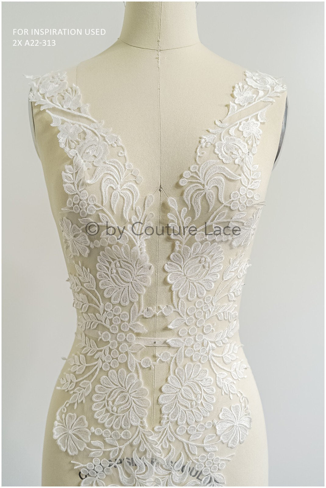 romantischer Boho Spitzengürtel/ Baumwolle Blumen Applikation/ Brautkleid Spitze Applikation// A22-313