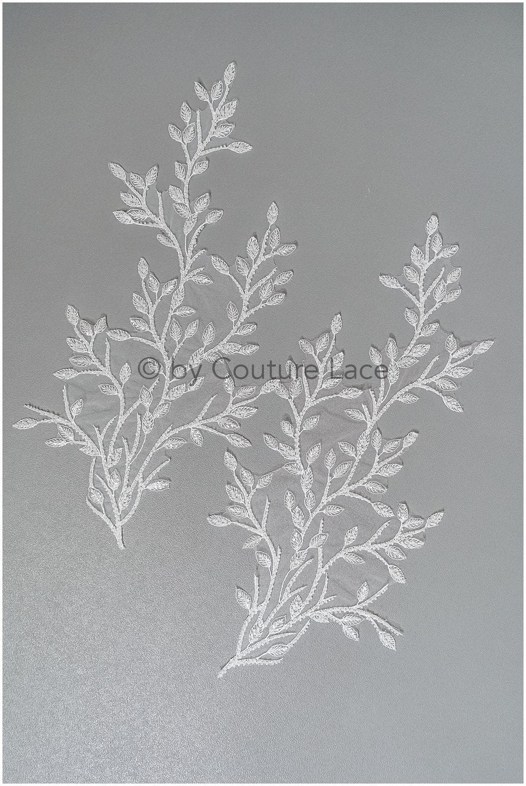 Romantischer Blätter-Aufnäher/ Blätter-Applikation/ Hochzeitskleid Spitze Applikation/ Brautblatt Applikation// A23-312