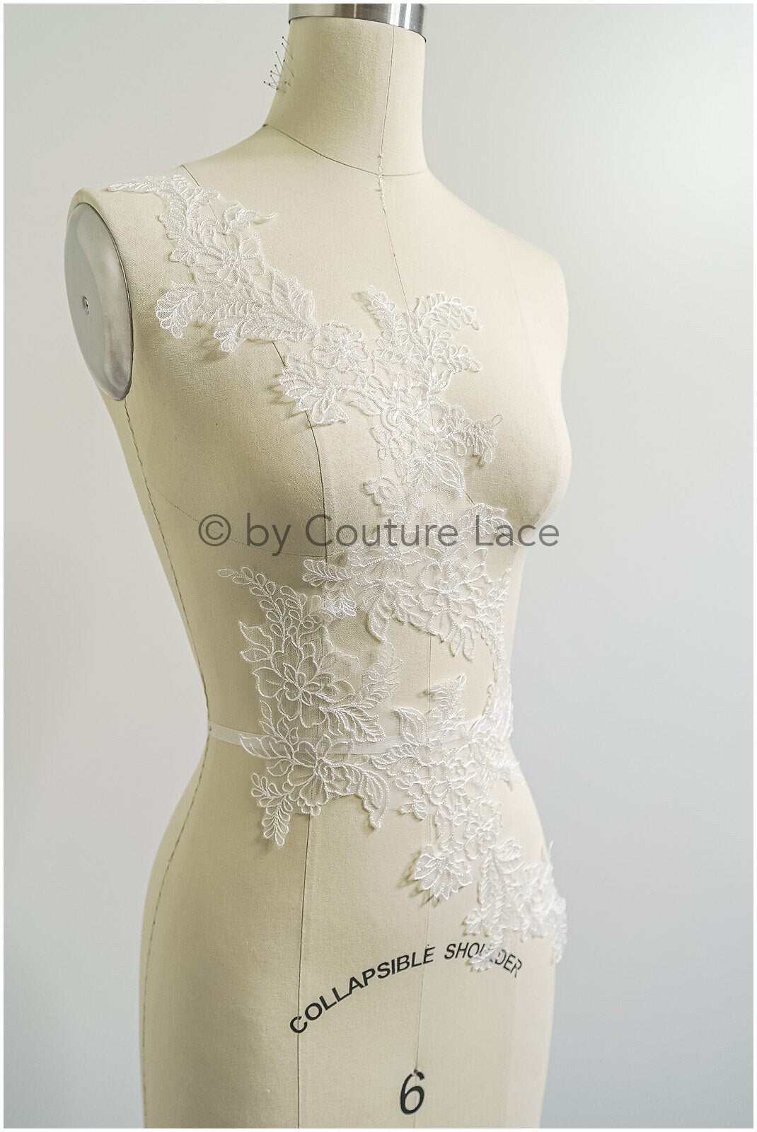 filigree wildflower lace patch/ off-white flower applique/ wedding dress lace applique/ bridal flower applique// A23-307