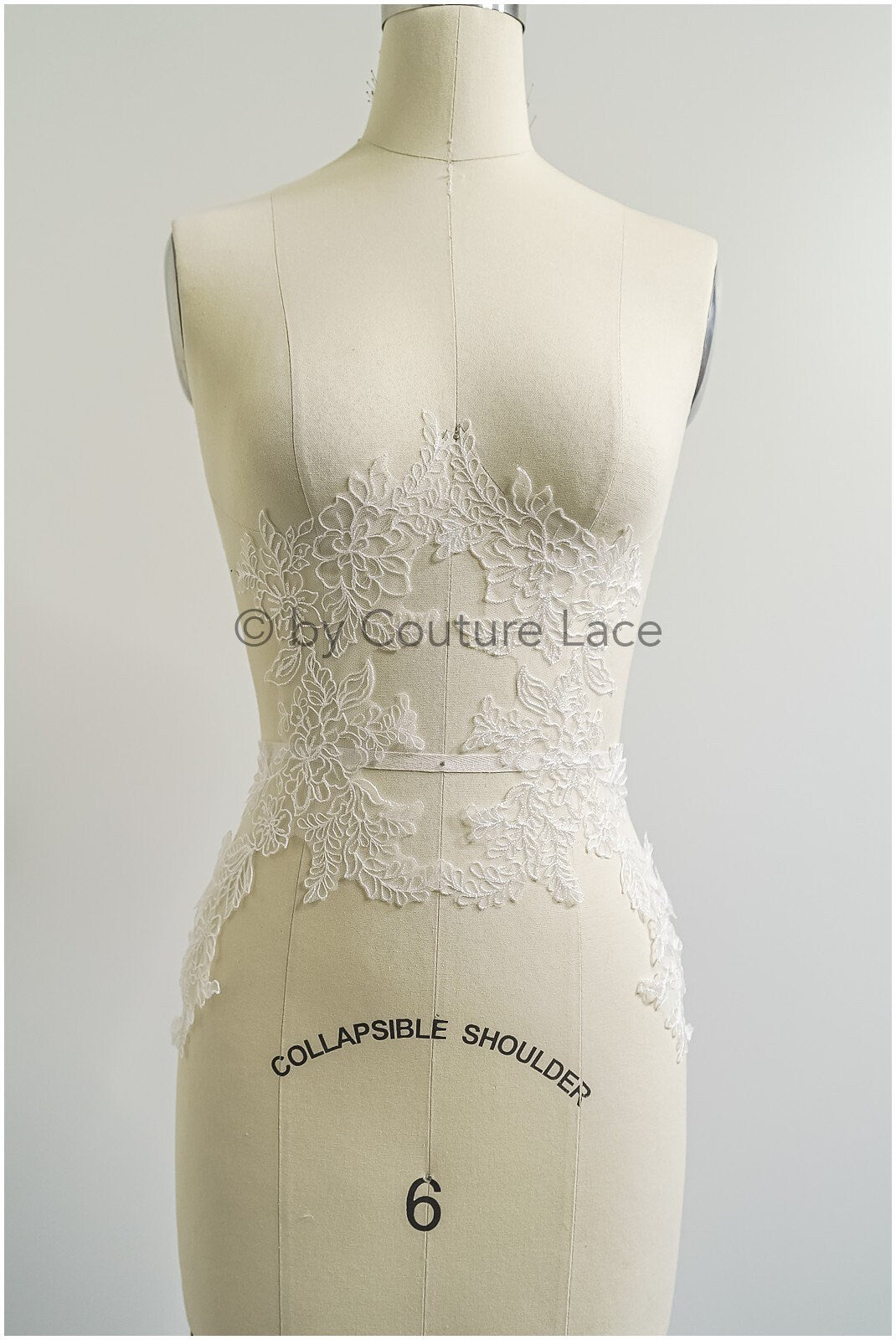 filigree wildflower lace patch/ off-white flower applique/ wedding dress lace applique/ bridal flower applique// A23-307