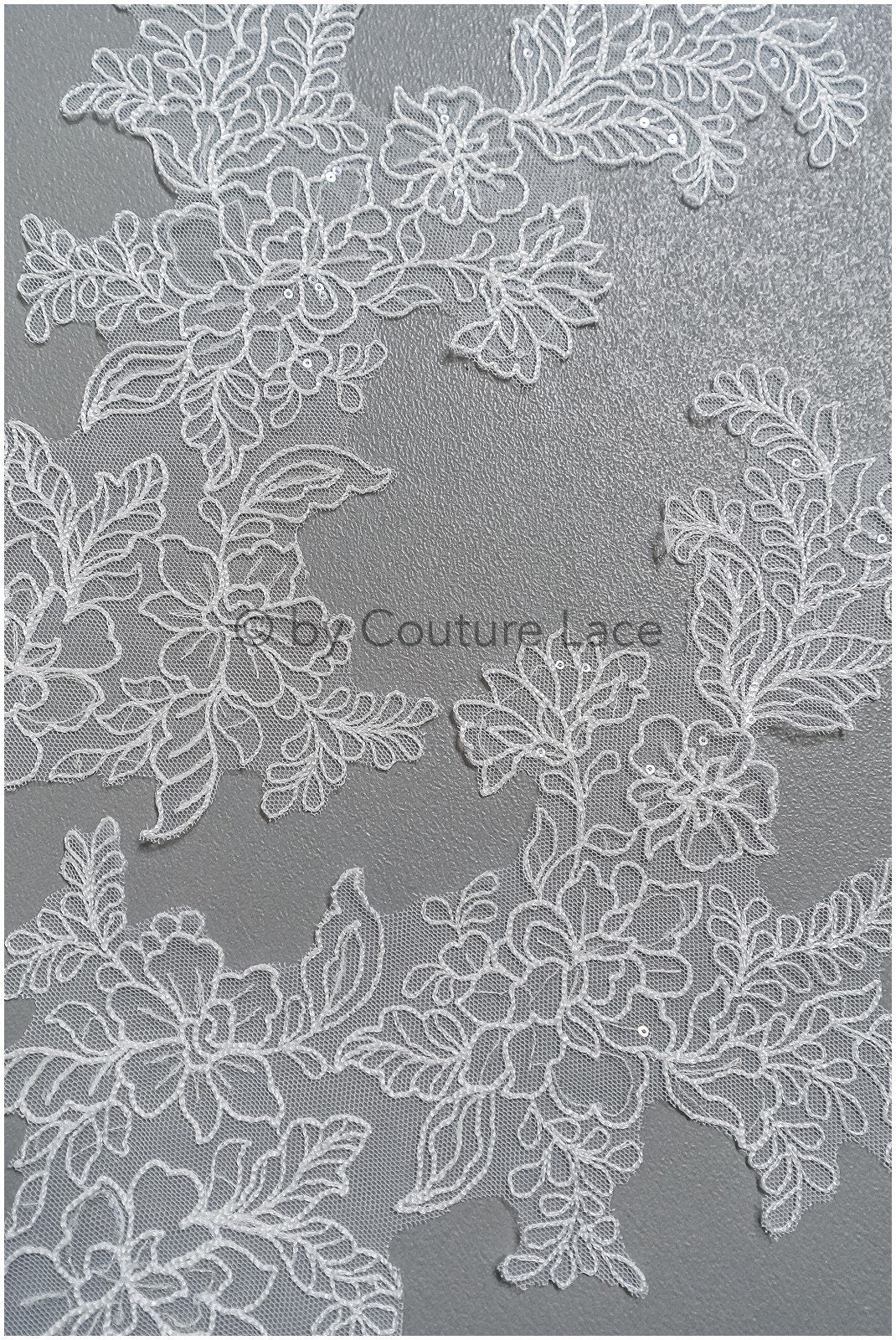filigree wildflower lace patch/ off-white flower applique/ wedding dress lace applique/ bridal flower applique// A23-307