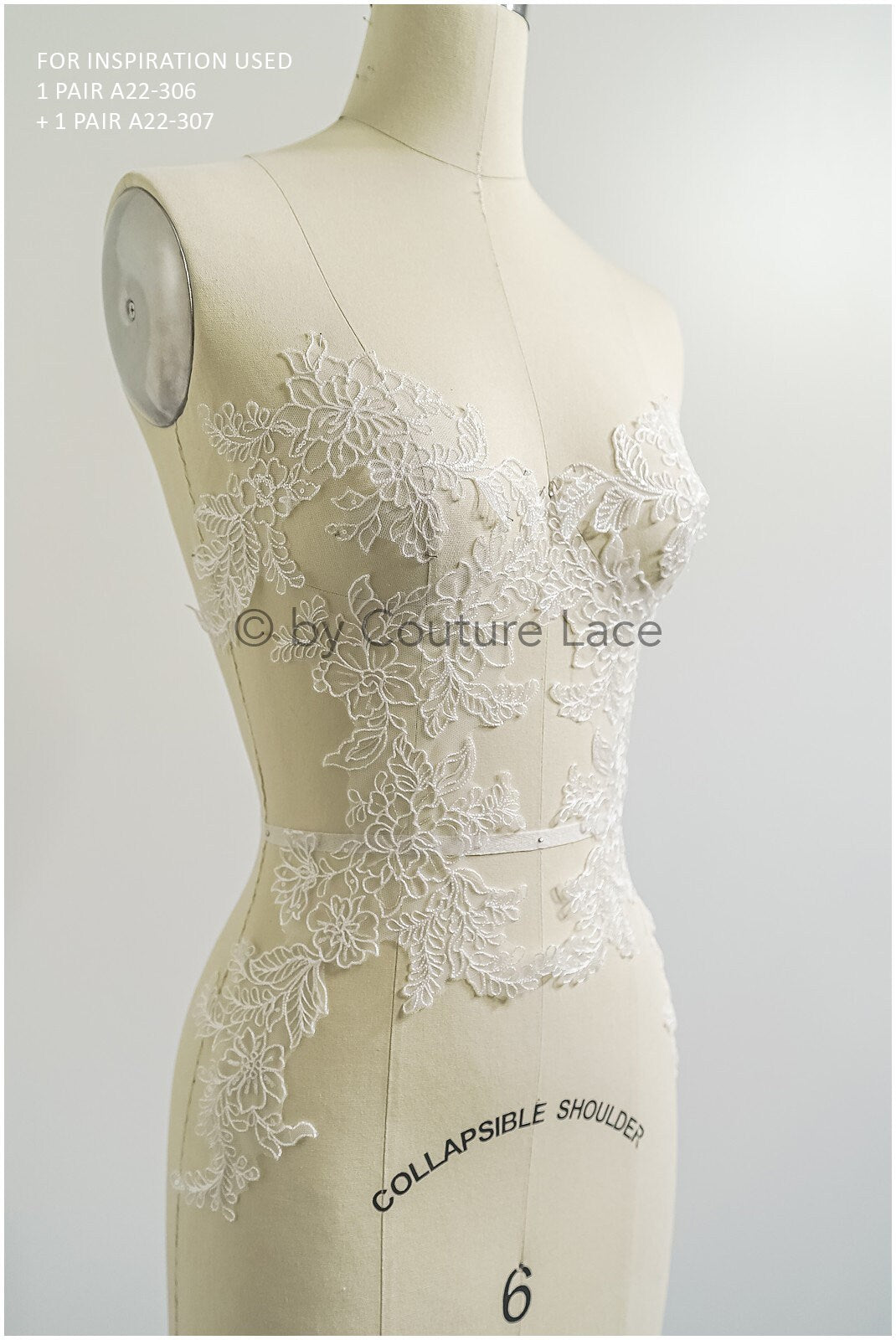 filigree wildflower lace patch/ off-white flower applique/ wedding dress lace applique/ bridal flower applique// A23-306/