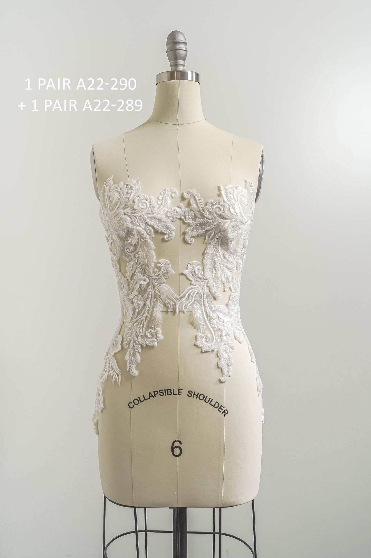 Schwerer Perlen Aufnäher/ Perlenblumen Applikation/ Brautkleid Spitze Applikation/ Brautblatt Patch Applikation// A23-289